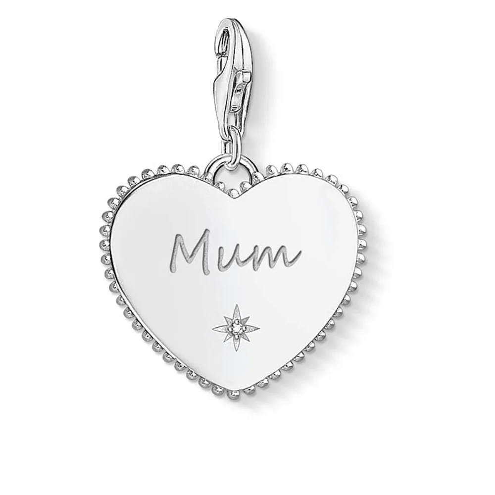 Sterling Silver Thomas Sabo Charm Club Engravable Mum Heart