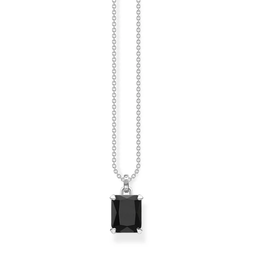 Thomas Sabo Sterling Silver Magic Stones Black Onyx Pendant On 40-45cm Chain